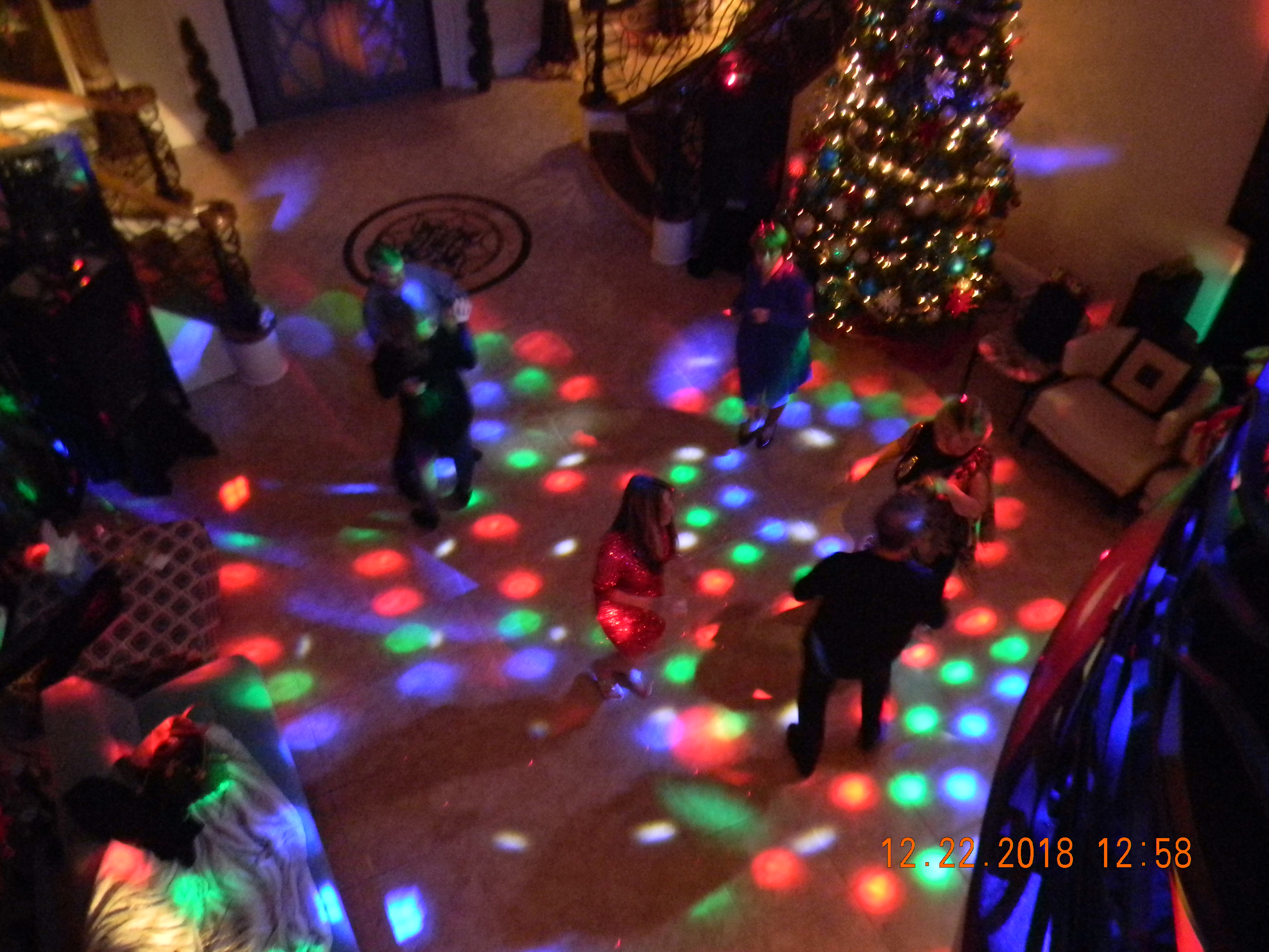 Group of people dancing downstairs